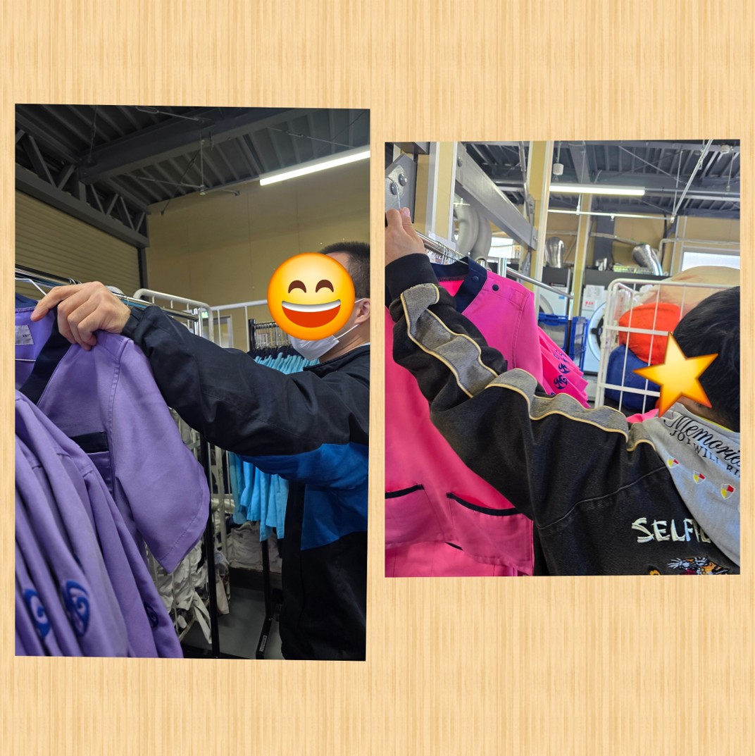 タオル折り畳み作業